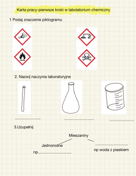 Wstępne umiejętności na chemię