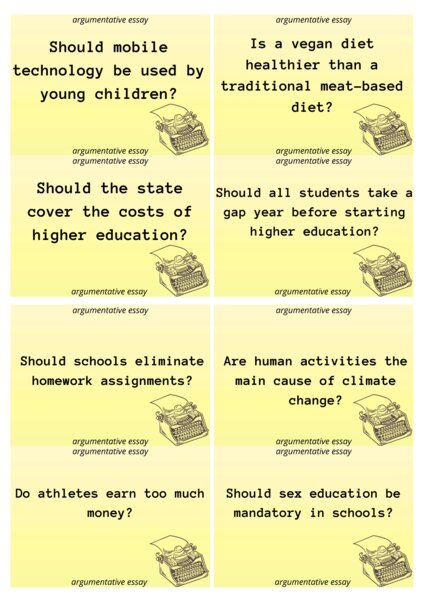 Argumentative essay topics matura