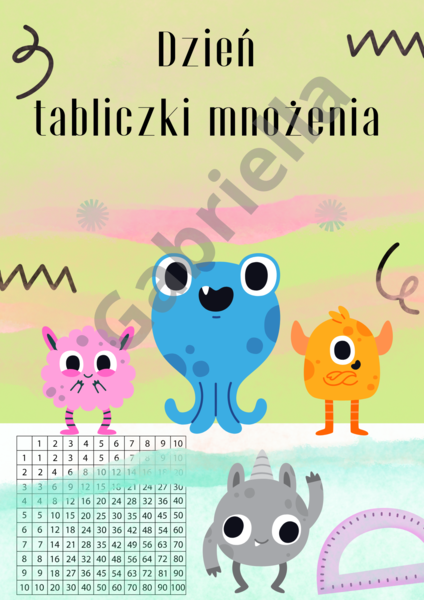 Plakat 3 dzień tabliczki mnożenia