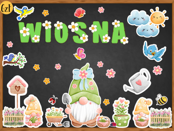 WIOSNA - gazetka, łatwa do wycięcia, grafika XL