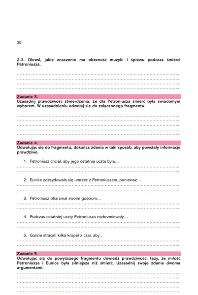 Karta pracy "Quo vadis " - krytyczne czytanie