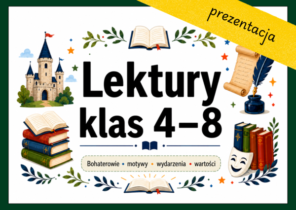 🌹 LEKTURY klas 4–8 - prezentacja - 21 plansz