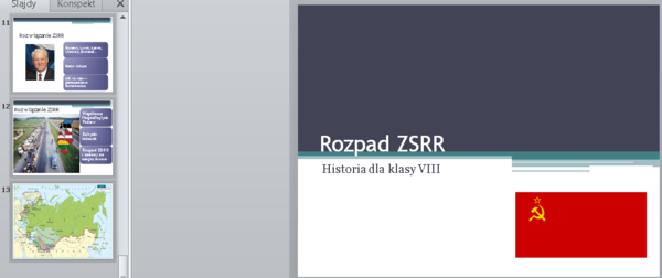 Rozpad ZSRR - prezentacja i notatka