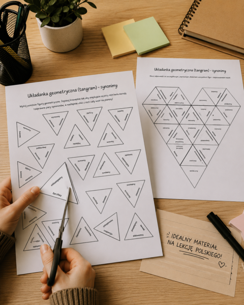 Układanka geometryczna (tangram) - synonimy.