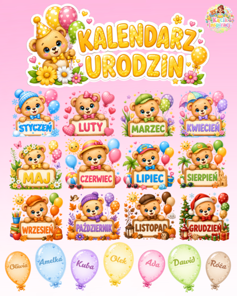 🎈 KALENDARZ URODZIN DO SALI 🎈