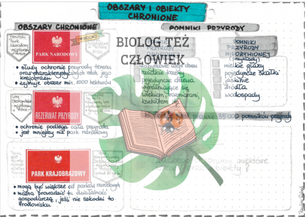 Obszary i obiekty chronione (parki, rezerwaty, pomniki przyrody) - kolor