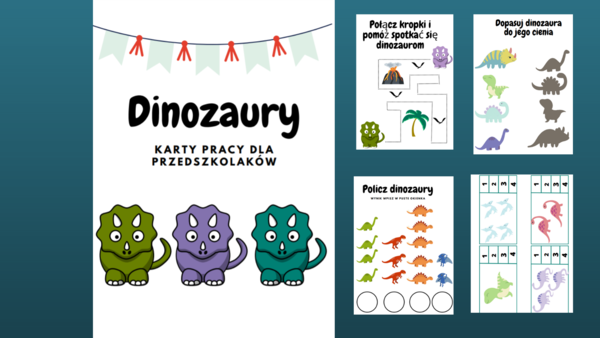Dinozaury - karty pracy
