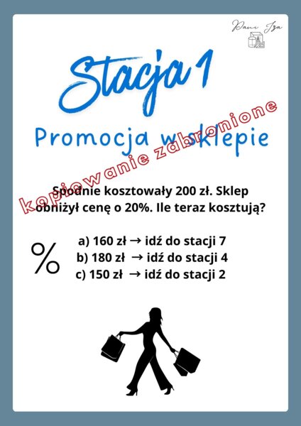 Procenty - Stacje zadaniowe Klasa 6-8
