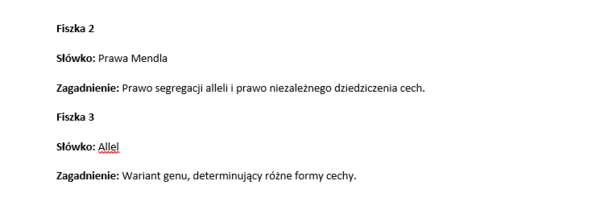 Fiszki- genetyka klasyczna