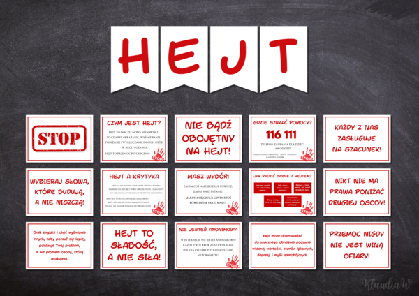 STOP HEJT! – gotowa gazetka szkolna (Zestaw materiałów PDF)