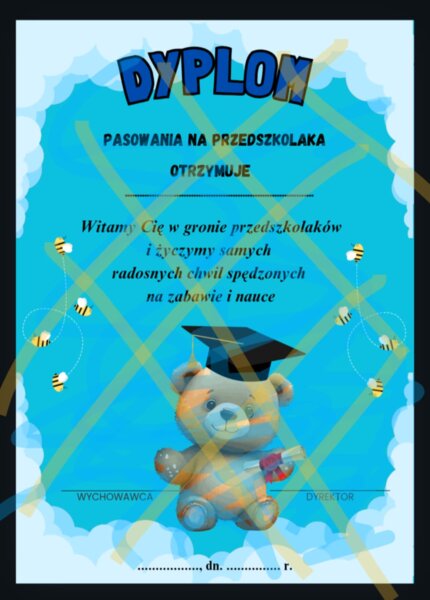 Pasowanie na przedszkolaka dyplom