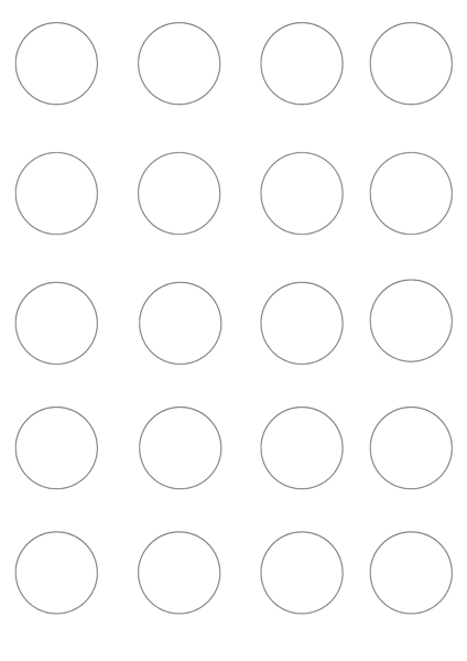 Kartka z 20 okręgami