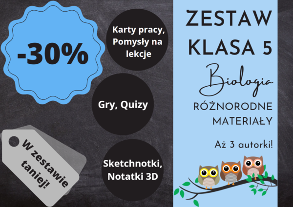 Pakiet materiałów z biologii do klasy 5 - cały rok w jednym zestawie!
