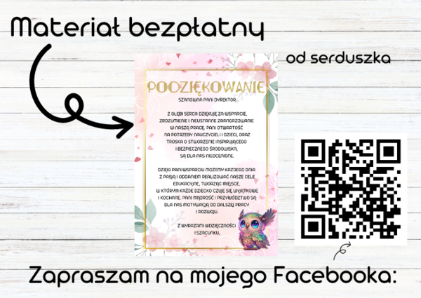 Podziękowanie dla Dyrektora - od Nauczyciela