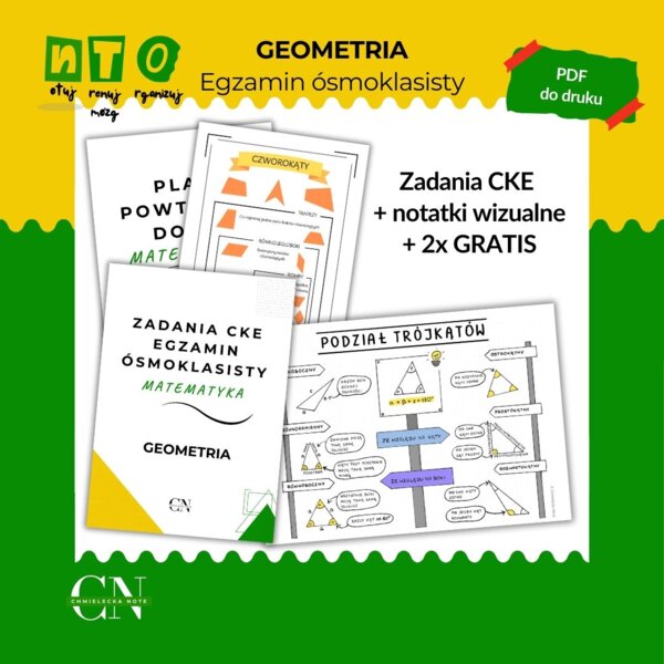Powtórzenie E8 Egzamin ósmoklasisty – Geometria + 2x GRATIS!