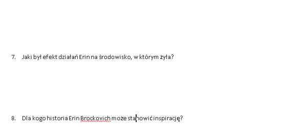 Karta pracy - film Erin Brockovich