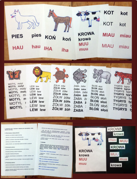 NAUKA CZYTANIA DLA DZIECI SŁABOWIDZĄCYCH. PIERWSZE SŁOWA. Plik PDF do samodzielnego wydruku.