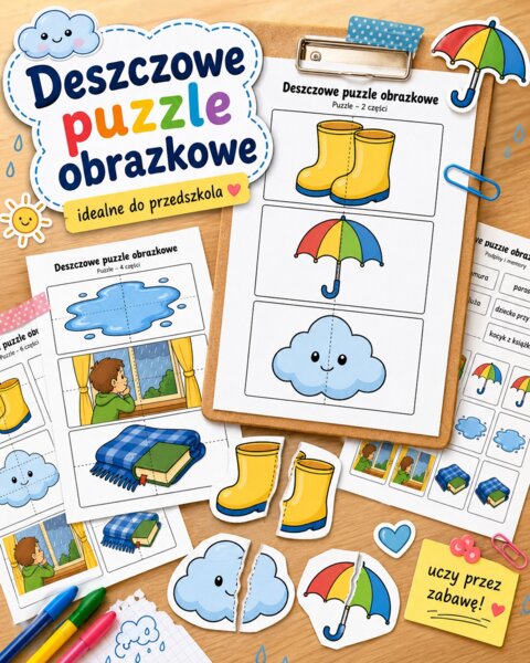 Deszczowe puzzle obrazkowe