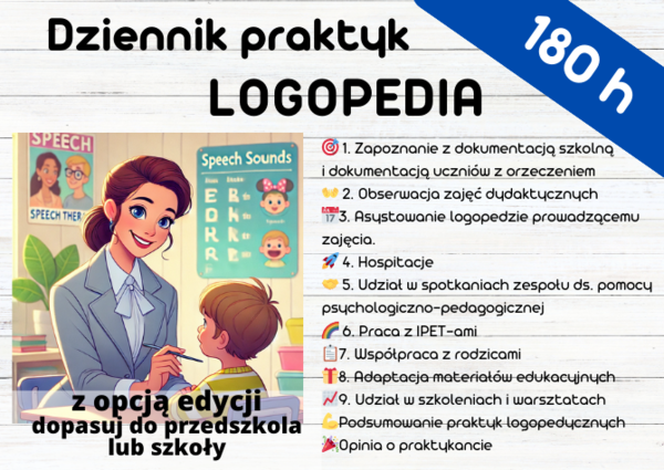 Wpisy do Dziennika dla Logopedy – 180 godzin praktyki!