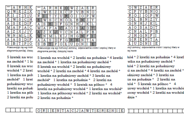 Kodowanka na lekcję przyrody "Jak orientować się w terenie"