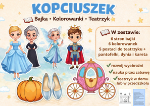 Kopciuszek – bajka, kolorowanki i teatrzyk do druku
