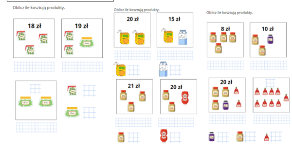 Mnożenie i dzielenie - oblicz ile kosztują dane produkty
