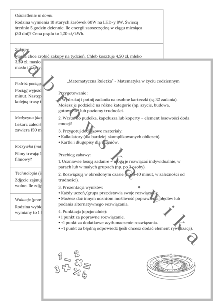 Matematyczna ruletka – matematyka w życiu codziennym