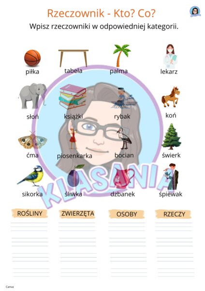 Rzeczownik - klasa 1,2