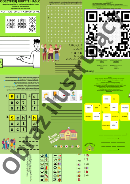 🎮 Zestaw 7 kreatywnych łamigłówek na Dzień Otwarty - pracownia języka niemieckiego 🎮