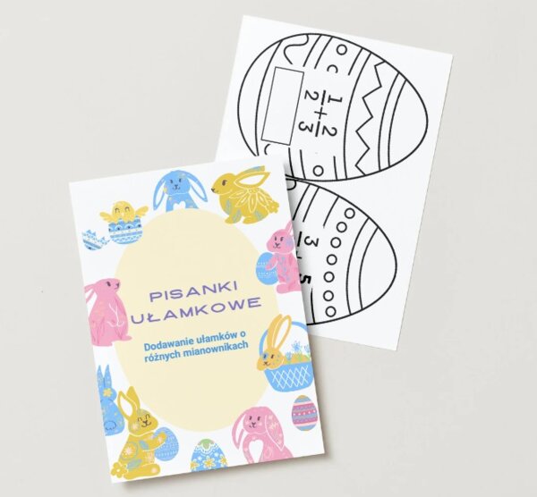 Wielkanocna girlanda. Ułamki zwykłe. Dodawanie ułamków o różnych mianownikach.