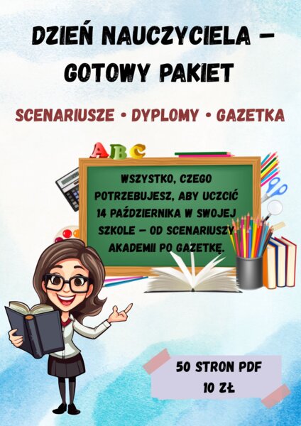 Dzień Nauczyciela,scenariusze,dyplomy,gazetka 1-3,4-8