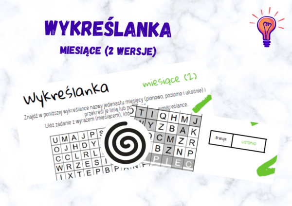 Wykreślanka - nazwy miesięcy w dwóch wersjach