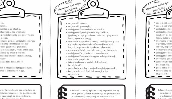 Wymagania edukacyjne - wklejka - Angielski