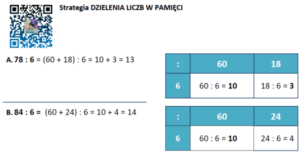 Dzielenie w pamięci karta pracy