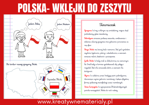 Wklejki do zeszytu - Polska