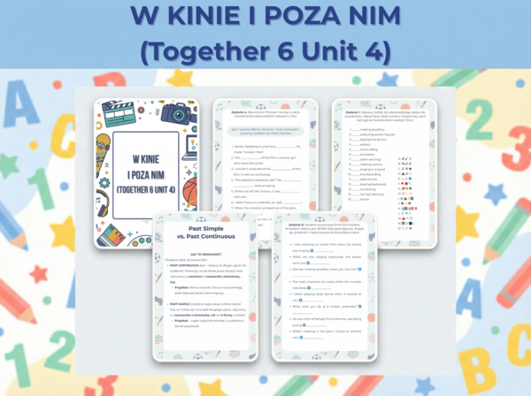 MEGA Karta Pracy: Past Simple vs Continuous | Film & Hobby | Klasa 6 (Together 6 Unit 4) + Klucz!