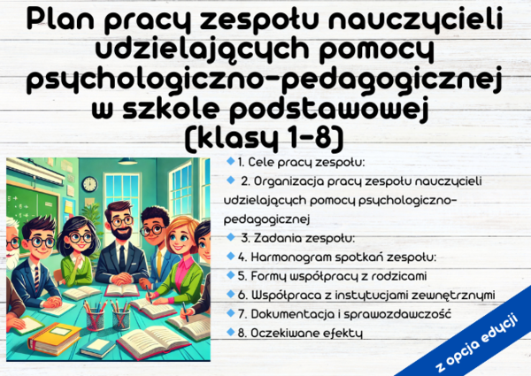 Plan Pracy Zespołu Nauczycieli Pomocy Psychologiczno-Pedagogicznej w klasach 1-8