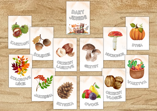 Dary jesieni - plansze edukacyjne A4