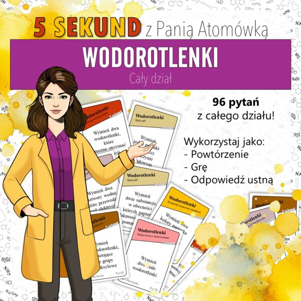 Chemia nieorganiczna: Wodorotlenki – 5 sekund (chemia, kl 7/8). MOC powtórki.
