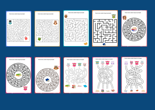 DZIEŃ KSIĄŻKI – labirynty – 10 wersji