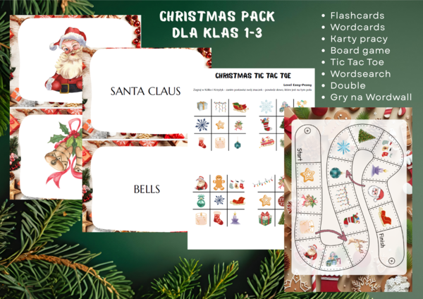 🎄Christmas PACK - Dla klas 1-3 - Karty pracy - gry