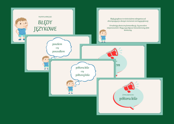 BŁĘDY JĘZYKOWE - prezentacja - 61 slajdów - Dzień Języka Ojczystego