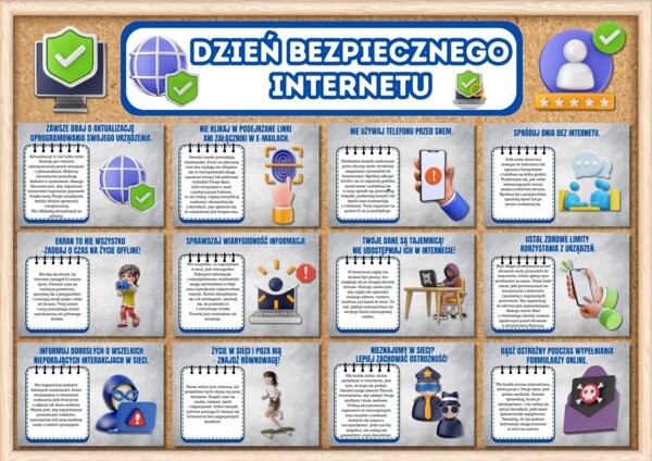 DZIEŃ BEZPIECZNEGO INTERNETU - zestaw materiałów (duży napis + 26 plansz)