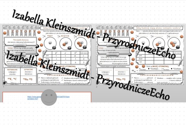 Minizestaw na temat „Izotopy” – sketchnotka + karta pracy w power point + gratisowy link do prezentacji multimedialnej niekomercyjnej wykonanej w genial.ly do indywidualnego pobrania i użycia do celów niekomercyjnych. Chemia 7, „Świat okiem chemika”
