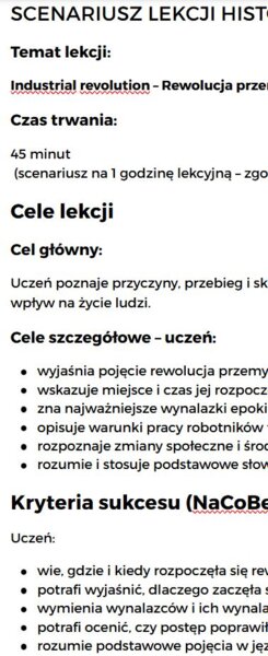 H703 scenariusz Rewolucja przemysłowa