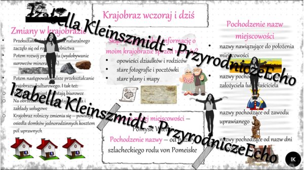 Sketchnotka - notatka „Krajobraz wczoraj i dziś” wykonana w power point do edycji. Przyroda 4; „Poznajemy krajobraz najbliższej okolicy”