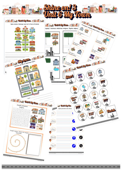 Karty pracy - Shine on! 3 unit 6 My town