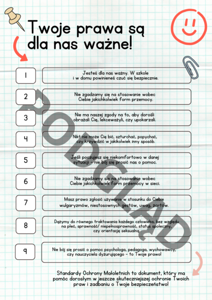 Standardy Ochrony Małoletnich wersja skrócona dla dzieci i młodzieży