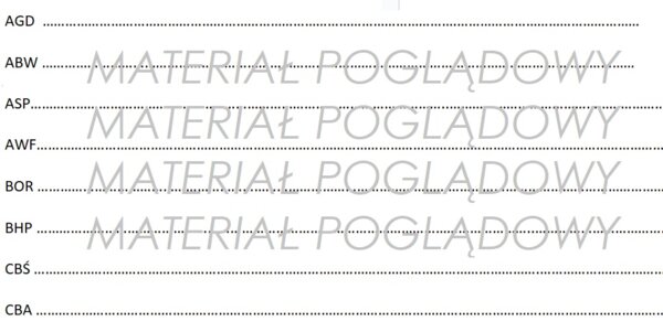 SKRÓTOWCE - lista do uzupełniania (ćwiczenie/ zadanie)