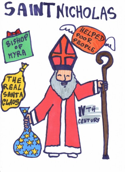Saint Nicholas - sketchnotka o św. Mikołaju